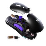 Kreo Chimera RGB Wireless Gaming Mouse with Hot-swappable Switches & 7 Programmable Buttons | Swappable Shells & Switches Included | Adjustable DPI Upto 12400 (Wireless, Black Onyx)