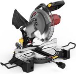 Marvtool 10-inch Compound Miter Saw, 5000RPM, 15 Amp, Single Bevel 0-45° with Extension Table, 36T Blade, Power Saw for Metal, Plastic, Wood, Laminates