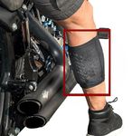 Motorcycle exhaust pipe burn protective sleeve- leg guard fits both men and women calf jacket to protect your legs from extreme heat protection for any motorcycle muffler exhaust or pipes