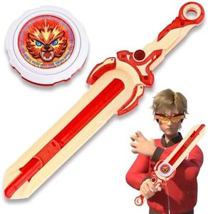 Infinity Nado Spinning Top for Children Metal Toy Boys, Battle Tops Spinning Top Launcher Toy Boys, Spinning Tops Boys from 5 6 7 8 9 10 11 12 Years, Mini Sword Blazing War Bear