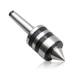 Yunnergo MT1 MT2 MT3 MT4 Ball Bearing Morse Taper Medium Duty Live Center Triple Bearing Lathe for Wood and Metal Lathe CNC Work (Internal Rotation Type) (MT2)
