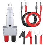 Goupchn Cigarette Lighter Plug Male to Dual 4mm Female Banana Socket Car Charger Adapter 12V 10A with Power Wires Alligator Clips for Motorcycle, ATV, Bus, Dining Car