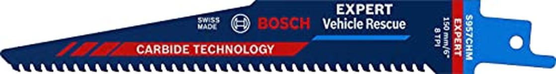 Bosch Professional 1x Expert ‘Vehicle Rescue’ S 957 CHM Reciprocating Saw Blade (for Glass, Tough steel, Length 150 mm, Accessories Reciprocating Saw)