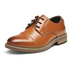 Bruno Marc School Shoes for Boys Derby, Kids Lace-Up Classic Oxfords Dress Shoes, Gentle Men Shoes for Wedding, Party, and Church,Size 5 Big Kid,Brown,SBOX211K