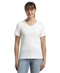 Jockey AW89 Women's Super Combed Cotton Rich Fabric Relaxed Fit V-Neck Neck Half Sleeve T-Shirt_White_XL