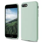 CALOOP Designed for iPhone SE Case 2020/2022, iPhone 8/7 Case, Liquid Silicone Full Body Protective Covered Silky-Soft Anti-Scratch Gel Rubber Slim Shockproof Cover 4.7 inch, Mint Green