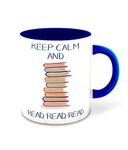 DecorVecor - Keep Calm & Read Printed Black Ceramic Coffee |Milk Mug - Gift for Reader, Teacher, Bookaholic (D11)