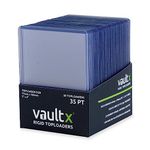 Vault X Premium Extra Thick Seamless Toploaders 35pt - 3" x 4" Rigid Card Holders for Trading Cards & Sports Cards (50 Pack)