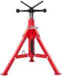 VEVOR V-Head Pipe Stand, 1/8"-12" Capacity, 20"-37" Height Adjustable, Pipe Jack Stands 2500 lbs Load Capacity, Portable Folding Pipe Stands, Durable Carbon Steel Frame