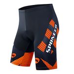 sponeed Men's Bike Shorts Padded Cycling Pants, Orange, 3X-Large