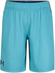 Under Armour Boys' Printed Boost Short, Elastic Waistband, Blue Surf Camo, 5