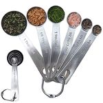 Chef Remi 6-Piece Measuring Spoon Set, 1/8 tsp, 1/4 tsp, 1/2 tsp, 1 tsp, 1/2 tbsp & 1 tbsp Stainless Steel Measuring Spoon – Basic Kitchen and Baking Utensils