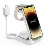 Wireless Charging Station for Apple - 3 in 1 Wireless Charger Stand Dock Watch and Phone Charger Station for Apple Watch 8/7/SE/6/5/4/3/2, iPhone 16 15 14 13 12 Pro Max SE XS X, AirPods Pro/3/2