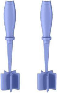 2 Pack Meat Chopper, 5 Curve Blades Ground Beef Masher, Nylon Hamburger Chopper Utensil Non-scratch Utensils-Purple