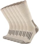 SOX TOWN Men's Merino Wool Moisture Wicking Outdoor Hiking Heavy Cushion Crew Socks, Camel, Shoe Size: 12-15