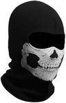 Nuoxinus Black Balaclava Ghosts Skull Full Face Mask for Cosplay Party Halloween Outdoor Motorcycle Bike Cycling Skateboard Hiking Skiing Snowmobile Snowboard