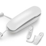 MRSECXV Multi Functional Mini Phone B506 White Corded House Phone, Princess Phones Landline,Wall Mounted or Desktop Fixed Telephone for Home Office Hotel Without AC Power Supply Silent Call.