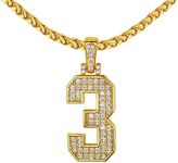 FindChic Cubic Zirconia Number 3 Necklace for Men Fake Gold Chain Sports Player Baseball Football Basketball One Digit Iced Jersey Pendant with 22'' Chain Jewelry Gifts