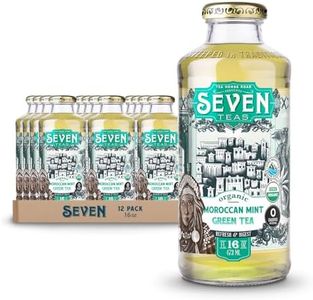 SevenTeas Moroccan Mint Green Tea, Organic Sugar Free Bottled Iced Teas 16 OZ (Pack of 12 Bottles)