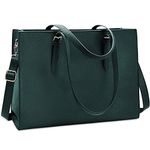 NUBILY Laptop Bags for Women 15.13 inch Large Leather Tote Bag Ladies Laptop Handbag Computer School Shoulder Bag Business Work Bag Green