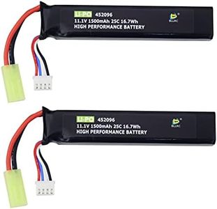 ZYGY 2PCS 3S 11.1V 1500mAh 452096 Batterie au Lithium avec connecteur Odamiya pour Airsoft G36C, CAR15, MP5A5, M249, MC51, FNP90, G3A4 Airsoft Gun Pistolet Airsoft Rifle