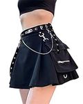 Pleated Mini Skirt Plus Size Rave Clothes Plus Size Gothic Clothing Gothic Skirt Plus Size Pleated Skirt Plus Size Black Skirt Halloween Cosplay Black Cargo Skirt Halloween Costume for Women