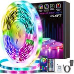 Led Lights for Bedroom, Music Sync LED Rope Lights APP Control with Remote, RGB Led Strip Lights for Room Kitchen Party Home Decoration (65.6ft)