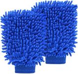 Sibba 2 PCS Wash Cloths Car Cleaning Supplies Microfiber Towels Brush Wheel Detailing Kit Care Mitt Long Handle Sponge Interior Cleaner Drying Scratch Guard Shampoo Washing Wipes Weave Towel (blue)