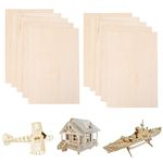 MaYuLa 10Pcs Plywood Sheets 2mmx300mmx200mm Basswood Sheets MDF Board Sheets Unfinished Wood Board Wooden Plate Model Craft for Pyrography DIY Mini House Ship Bridge Airplane