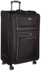 Kenneth Cole Reaction Rugged Roamer 28" Lightweight Softside Expandable 8-Wheel Spinner Checked Travel Luggage, Black