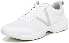 Vionic Women's Vortex Jolisa Lace Up Knit Athletic Shoes - Ladies Supportive Walking Sneakers That Include Three-Zone Comfort with Orthotic Insole Arch Support, Medium and Wide Fit Sizes 5-12, White,
