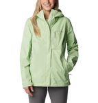 Columbia Women's Pouring Adventure Jacket, Waterproof Rain Jacket, Sage Leaf, Size L