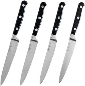 Lamson 5" Premier Forged Steak Knives, 4-Piece Set, Serrated Edge (MIDNIGHT)