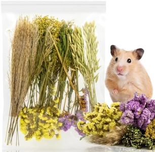 Sukh Herb Bedding Habitat Decor - Natural Flower Habitat Decor Natural Hamster Bedding Mate Natural Hamster Sprays Hamster Cage Decor for Guinea Pig,Dwarf Hamster,Golden Bears Or Other Small Pets