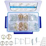 HaSaoMoi - 200Pcs Heavy Duty Pin Assortment Kit - Hitch Pins R Clip Hair Pins- Lynch Pins - PTO Pins - Shaft Locking Pins - for Trucks Trailers Tractors Mowers 3 Point Accessories, Vans etc