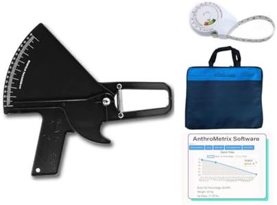 AnthroFlex Slim Guide Style Skinfold Caliper Kit with BMI Tape Measure, AnthroMetrix Software, Bag and Multilingual Instruction Manual (Black)