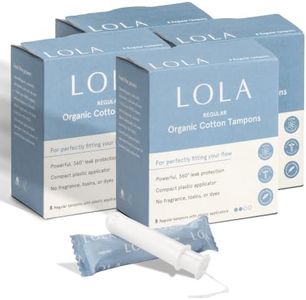 LOLA Organic Tampons - Regular Absorbency, 32 Count - Bulk Tampons for Women with BPA-Free Plastic Applicator & Hypoallergenic, Toxin-Free Feminine Hygiene Product (Pack of 2)