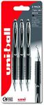 uni-ball UMN-207 SigNo 207 Rollerball Gel Pens. Premium Retractable Medium 0.7mm Ballpoint Tip for Super Smooth Writing, Drawing, Art, and Colouring. Fade & Water Resistant Uni Super Ink. 3 Pack Black