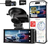 REDTIGER 4K Dash Cam Front and Rear, Touch Screen 3.18 Inch, Voice Control, 5.8GHz WiFi Car Dash Camera with 64GB Card, GPS, UHD 2160P Night Vision, WDR, Emergency Lock, Parking Monitor (F7N Touch)