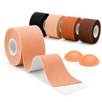 VEAR Boob Tape, Bob Tape for Large Breasts, Self-Adhesive Strapless Boobtapes with 2 Pcs Nipple Covers, 5M Stretchable Longer Than Regular Roll, Perfect to Stick on Bra (Skin)