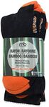 Bamboo Socks Moneysworth & Best Dry Fit Men's Bamboo Work Series Crew Socks (3 Pack), Black, One Size fits all