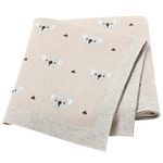 LAWKUL Baby Blanket for Newborn 100% Cotton Soft Knitted Blankets Boy Girls Comforter Koala 100x80cm Khaki