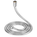 YEAUPE H-38035-1600N 10mm(Inner) Large Bore 1.6m(63"),Universal Shower Pipe Anti-Kink Standard G1/2 All Copper Connectors, Chrome, Premium Replacement Stainless Steel Hose