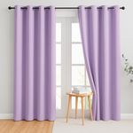 Bhoomi Impex Premium Blackout Door Curtain - 9 Feet | Soft Fabric | Light-Blocking & Noise-Reducing | Solid Lavender | Elegant Long Door Curtains for Home & Office