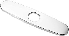 Wovier 10" Chrome Circular Faucet Plate Escutcheon,Suitable For Bathroom or Kitchen Sink, 3-to-1 Hole Cover Deck