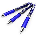 Pentel Energel BL80 Retractable Liquid Gel Ink Rollerball Pen - 1.0mm - Blue - Pack of 3