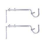 Kenney KN85293 Adjustable Curtain Rod Brackets, Satin Nickel (2-Pack)