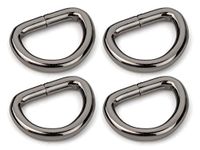 CRAFTMEMORE 3/4 & 1 Inch D-Ring Findings Metal Non Welded D Rings for Belts Bags Landyard Leathercraft Avail 4 Colors (1" x 20 Pack, Gunmetal)