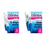 Clearblue Pregnancy Test - Ultra Early (10 MIU), Results 6 Days Early, 2 Tests & Pregnancy Test - Digital with Weeks Indicator, The Only Test That Tells You How Many Weeks, 2 Digital Tests
