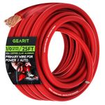 (Red - 7.6m, 1/0 Guage Wire) - GearIT 1/0 Gauge Wire (7.6m - Red Translucent) Copper Clad Aluminium CCA - Primary Automotive Wire Power/Ground, Battery Cable, Car Audio Speaker, RV Trailer, Amp, Electrical 0ga AWG 7.6m